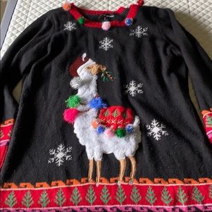 Llama Holiday Sweater Dress